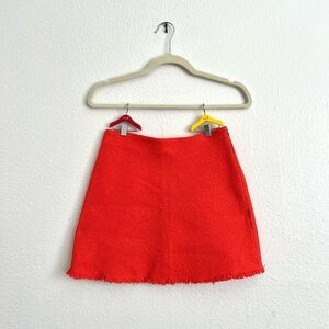 ZARA TWEED ORANGE MINI SKIRT